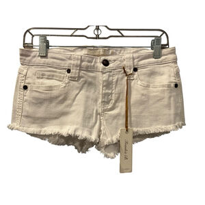 Franky B. NWT White Low Rise Cut Off Denim Jean Shorts Size 26 Casual Cotton